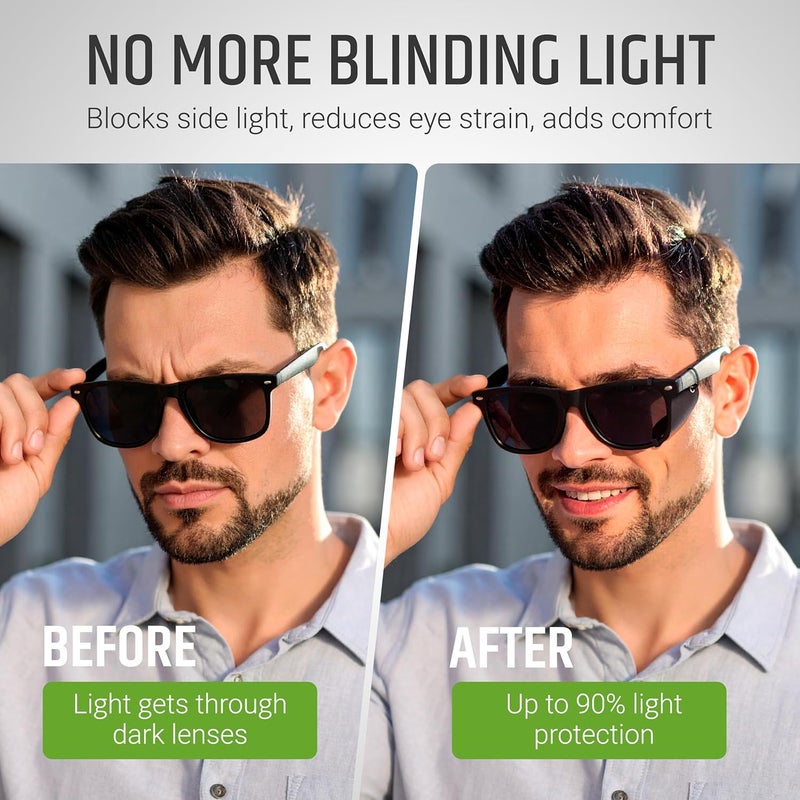 Handmade Premium Leather Side Shields for Sunglasses – & Removable, Sun & Wind Protection for Outdoor Eyewear - Image 4